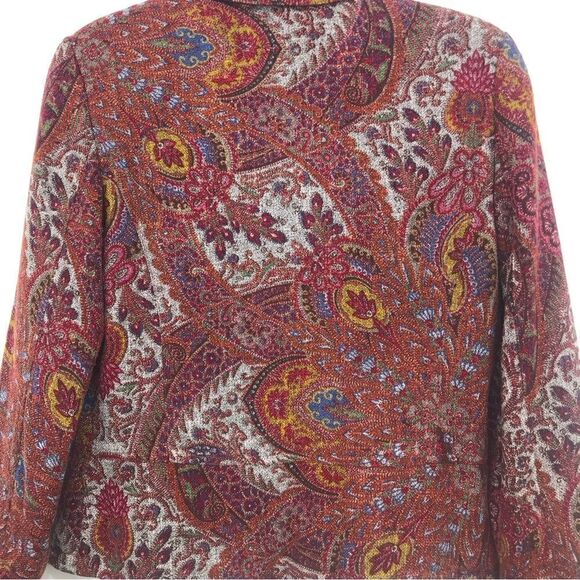 Coldwater Creek Old World Red Paisley Print Blazer - Picture 7 of 11